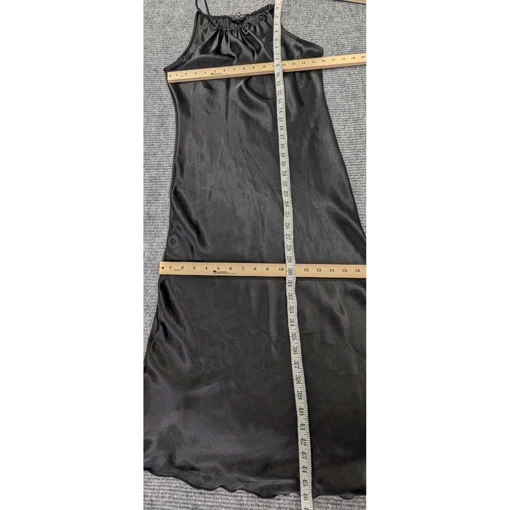 Bebe Maxi Slip Dress Womens S Black Satin Party Y2K Whimisgoth Fairy Romantic - Picture 8 of 8